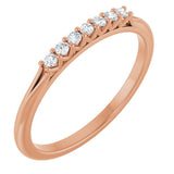 14K Gold Round Natural Diamond Share-Prong Seven-Stone Anniversary Band – 1/10–5/8 CTW - Rose Gold