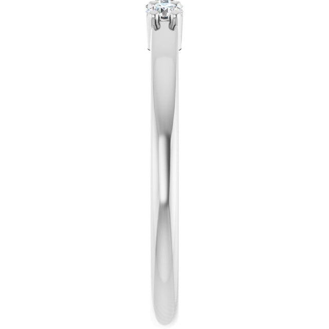 Platinum Round Lab-Grown Diamond Three-Stone Anniversary Band – 1/5–1/3 CTW - view 4