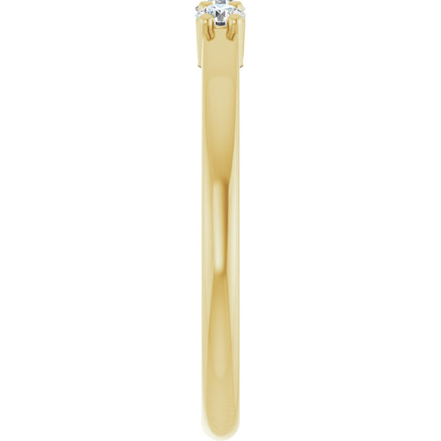 14K Gold Round Lab-Grown Diamond Three-Stone Anniversary Band – 1/6–1/3 CTW - Yellow Gold - view 4