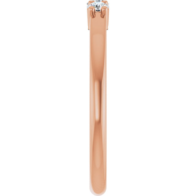 14K Gold Round Lab-Grown Diamond Three-Stone Anniversary Band – 1/6–1/3 CTW - Rose Gold - view 4