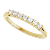 14K Gold Round Natural Diamond Share-Prong Seven-Stone Anniversary Band – 1/10–5/8 CTW - Yellow Gold - view 5