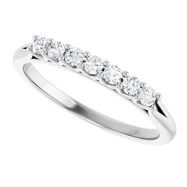 Platinum Round Natural Diamond Share-Prong Seven-Stone Anniversary Band – 1/10–5/8 CTW - view 5