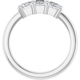 10K Gold Square Lab-Grown Diamond Three-Stone Anniversary Band – 1 1/6–4 1/5 CTW - White Gold - view 2