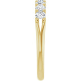 14K Gold Round Natural Diamond Share-Prong Seven-Stone Anniversary Band – 1/10–5/8 CTW - Yellow Gold - view 4