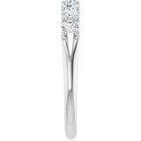 Platinum Round Natural Diamond Share-Prong Seven-Stone Anniversary Band – 1/10–5/8 CTW - view 4