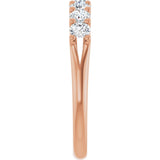 14K Gold Round Natural Diamond Share-Prong Seven-Stone Anniversary Band – 1/10–5/8 CTW - Rose Gold - view 4