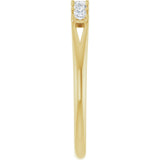 14K Gold Square Natural Diamond Share-Prong Seven-Stone Anniversary Band – 1/6–1 1/8 CTW - Yellow Gold - view 4