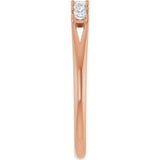 14K Gold Square Natural Diamond Share-Prong Seven-Stone Anniversary Band – 1/6–1 1/8 CTW - Rose Gold - view 4
