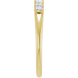 14K Gold Square Natural Diamond Share-Prong Seven-Stone Anniversary Band – 1/6–1 1/8 CTW - Yellow Gold - view 4