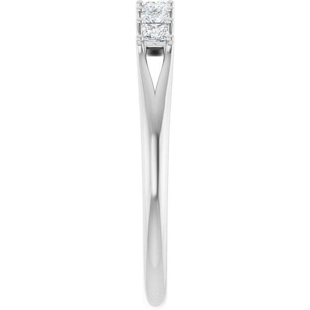 Platinum Square Natural Diamond Share-Prong Seven-Stone Anniversary Band – 1/6–1 3/4 CTW - view 4