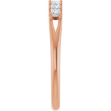 14K Gold Square Natural Diamond Share-Prong Seven-Stone Anniversary Band – 1/6–1 1/8 CTW - Rose Gold - view 4