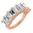14K Gold Emerald Natural Diamond Share-Prong Seven-Stone Anniversary Band – 4 1/5 CTW - Rose Gold