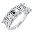 Platinum Emerald Natural Diamond Share-Prong Seven-Stone Anniversary Band – 4 1/5 CTW