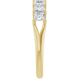 14K Gold Square Natural Diamond Share-Prong Seven-Stone Anniversary Band – 1 3/8–1 3/4 CTW - Yellow Gold - view 4