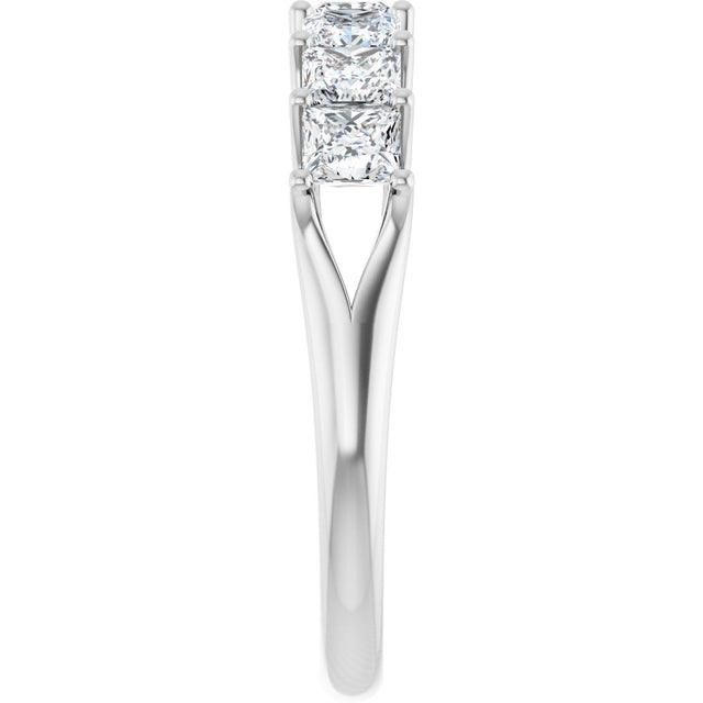 Platinum Square Natural Diamond Share-Prong Seven-Stone Anniversary Band – 1/6–1 3/4 CTW - view 4