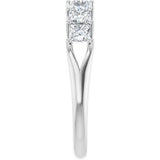 14K Gold Square Natural Diamond Share-Prong Seven-Stone Anniversary Band – 1 3/8–1 3/4 CTW - White Gold - view 4