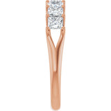 14K Gold Square Natural Diamond Share-Prong Seven-Stone Anniversary Band – 1 3/8–1 3/4 CTW - Rose Gold - view 4