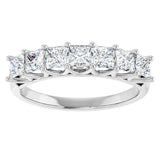 Platinum Square Natural Diamond Share-Prong Seven-Stone Anniversary Band – 1/6–1 3/4 CTW - view 3