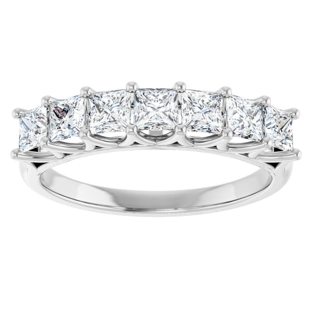 Platinum Square Natural Diamond Share-Prong Seven-Stone Anniversary Band – 1/6–1 3/4 CTW - view 3