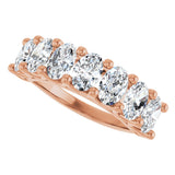 14K Gold Oval Natural Diamond Share-Prong Seven-Stone Anniversary Band – 2 1/2 CTW - Rose Gold - view 5