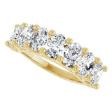 14K Gold Oval Lab-Grown Diamond Share-Prong Seven-Stone Anniversary Band – 6x4 mm Stones - Yellow Gold - view 5