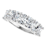 Platinum Oval Lab-Grown Diamond Share-Prong Seven-Stone Anniversary Band – 6x4 mm Stones - view 5