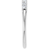 14K Gold Round Natural Diamond Share-Prong Seven-Stone Anniversary Band – 1/10–5/8 CTW - White Gold - view 4