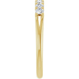 14K Gold Round Lab-Grown Diamond Share-Prong Seven-Stone Anniversary Band – 3/8–1 1/3 CTW - Yellow Gold - view 4