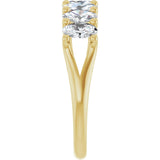 14K Gold Oval Lab-Grown Diamond Share-Prong Seven-Stone Anniversary Band – 5x3 mm Stones - Yellow Gold - view 4