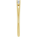 14K Gold Square Natural Diamond Share-Prong Seven-Stone Anniversary Band – 1/6–1 1/8 CTW - Yellow Gold - view 4