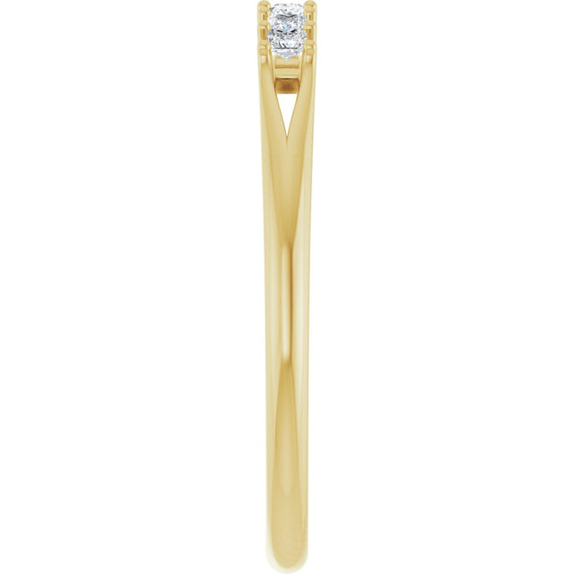 14K Gold Square Natural Diamond Share-Prong Seven-Stone Anniversary Band – 1/6–1 1/8 CTW - Yellow Gold - view 4