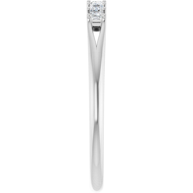 Platinum Square Natural Diamond Share-Prong Seven-Stone Anniversary Band – 1/6–1 3/4 CTW - view 4