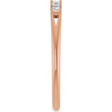 14K Gold Square Natural Diamond Share-Prong Seven-Stone Anniversary Band – 1/6–1 1/8 CTW - Rose Gold - view 4