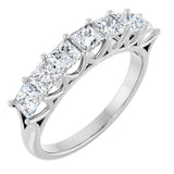 Platinum Square Natural Diamond Share-Prong Seven-Stone Anniversary Band – 1/6–1 3/4 CTW