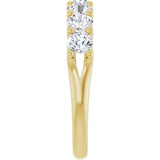 14K Gold Round Lab-Grown Diamond Share-Prong Seven-Stone Anniversary Band – 3/8–1 1/3 CTW - Yellow Gold - view 4