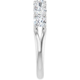 14K Gold Round Lab-Grown Diamond Share-Prong Seven-Stone Anniversary Band – 3/8–1 1/3 CTW - White Gold - view 4