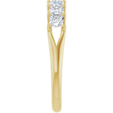 14K Gold Square Natural Diamond Share-Prong Seven-Stone Anniversary Band – 1/6–1 1/8 CTW - Yellow Gold - view 4