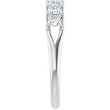 Platinum Square Natural Diamond Share-Prong Seven-Stone Anniversary Band – 1/6–1 3/4 CTW - view 4