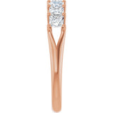 14K Gold Square Natural Diamond Share-Prong Seven-Stone Anniversary Band – 1/6–1 1/8 CTW - Rose Gold - view 4
