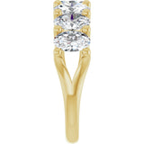 14K Gold Oval Natural Diamond Share-Prong Seven-Stone Anniversary Band – 2 1/2 CTW - Yellow Gold - view 4
