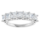 Platinum Square Natural Diamond Share-Prong Seven-Stone Anniversary Band – 1/6–1 3/4 CTW - view 3