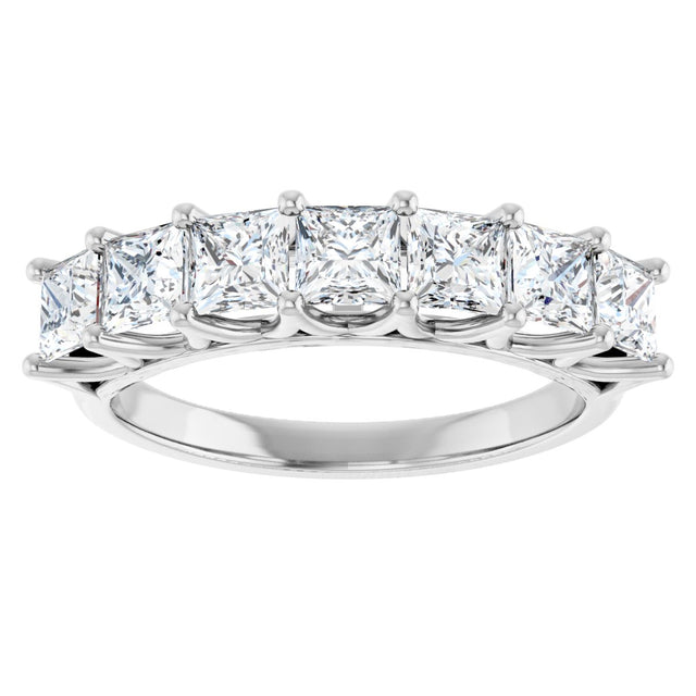 Platinum Square Natural Diamond Share-Prong Seven-Stone Anniversary Band – 1/6–1 3/4 CTW - view 3