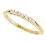 14K Gold Round Natural Diamond Share-Prong Seven-Stone Anniversary Band – 1/10–5/8 CTW - Yellow Gold - view 5