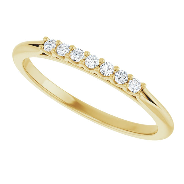 14K Gold Round Natural Diamond Share-Prong Seven-Stone Anniversary Band – 1/10–5/8 CTW - Yellow Gold - view 5