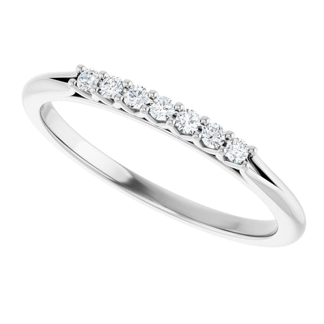Platinum Round Natural Diamond Share-Prong Seven-Stone Anniversary Band – 1/10–5/8 CTW - view 5
