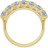 14K Gold Round Lab-Grown Diamond Share-Prong Seven-Stone Anniversary Band – 3/8–1 1/3 CTW - Yellow Gold - view 2