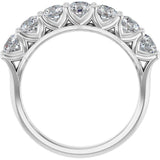 14K Gold Round Lab-Grown Diamond Share-Prong Seven-Stone Anniversary Band – 3/8–1 1/3 CTW - White Gold - view 2