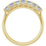 14K Gold Square Natural Diamond Share-Prong Seven-Stone Anniversary Band – 1/6–1 1/8 CTW - Yellow Gold - view 2
