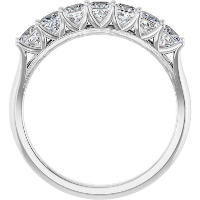 14K Gold Square Natural Diamond Share-Prong Seven-Stone Anniversary Band – 1/6–1 1/8 CTW - White Gold - view 2