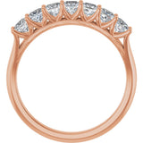 14K Gold Square Natural Diamond Share-Prong Seven-Stone Anniversary Band – 1/6–1 1/8 CTW - Rose Gold - view 2